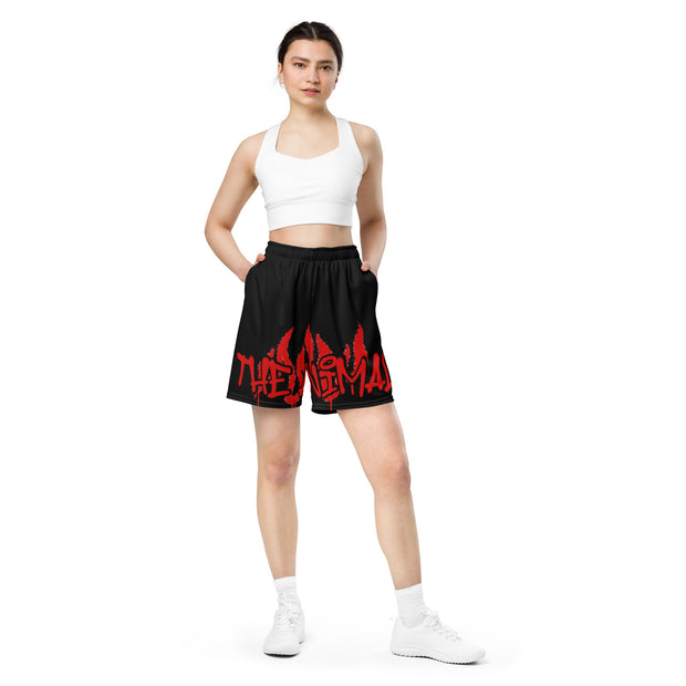 Graffiti Animal Black Unisex mesh shorts