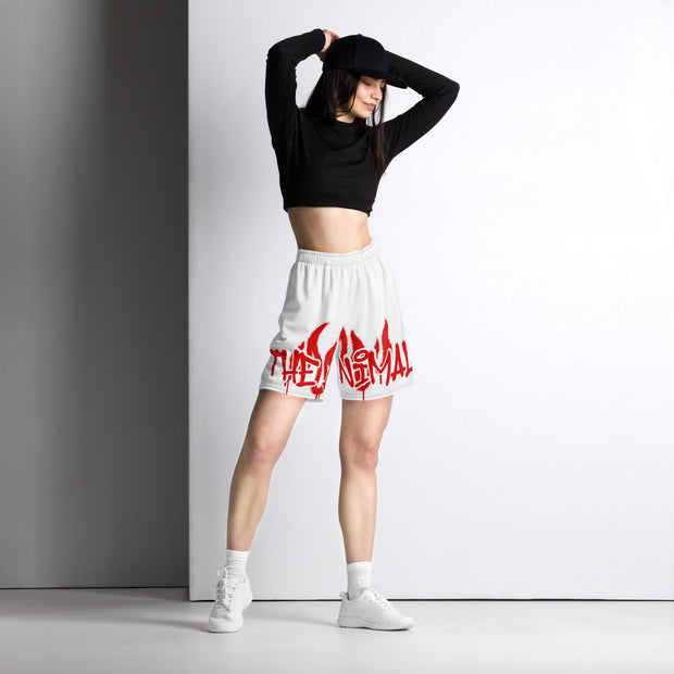 Graffiti Animal White Unisex mesh shorts