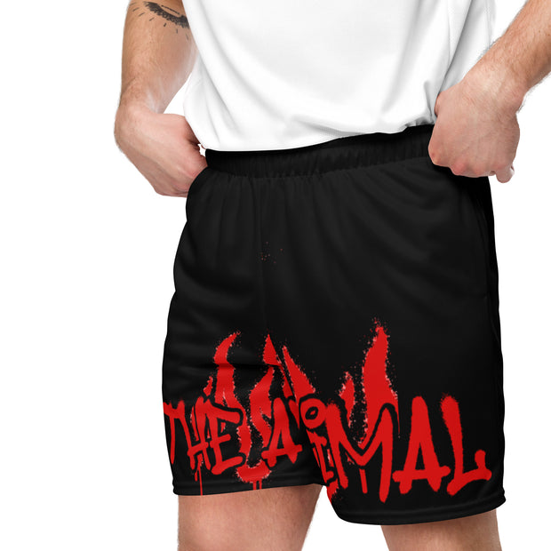 Graffiti Animal Black Unisex mesh shorts